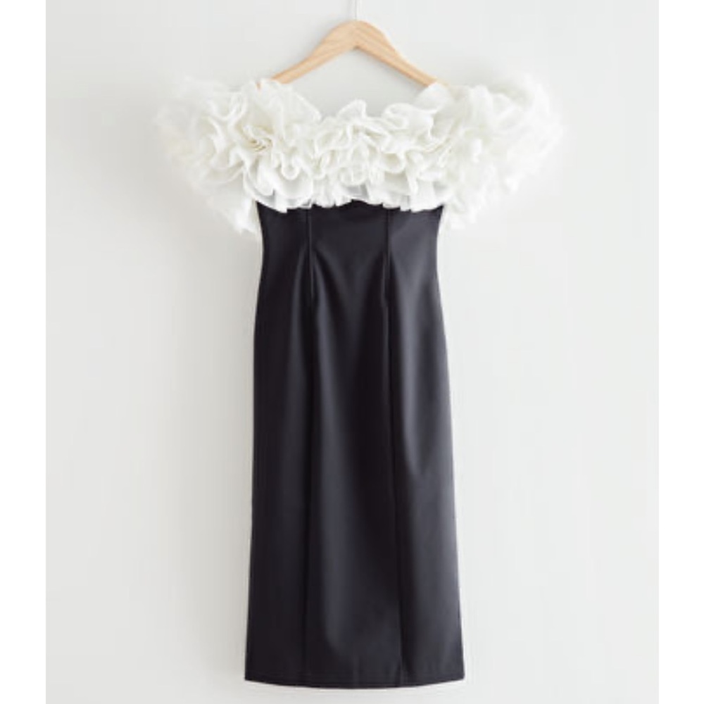 &OS Off Shoulder Tulle Midi Dress